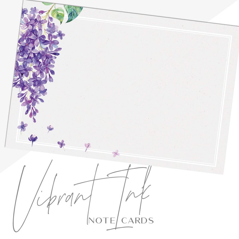 Dashleigh Floral Lilac Note Cards, Thick Heavy Cardstock A6, 4 x 6 inches, The Gift Collection, Set of 48 - Image 4